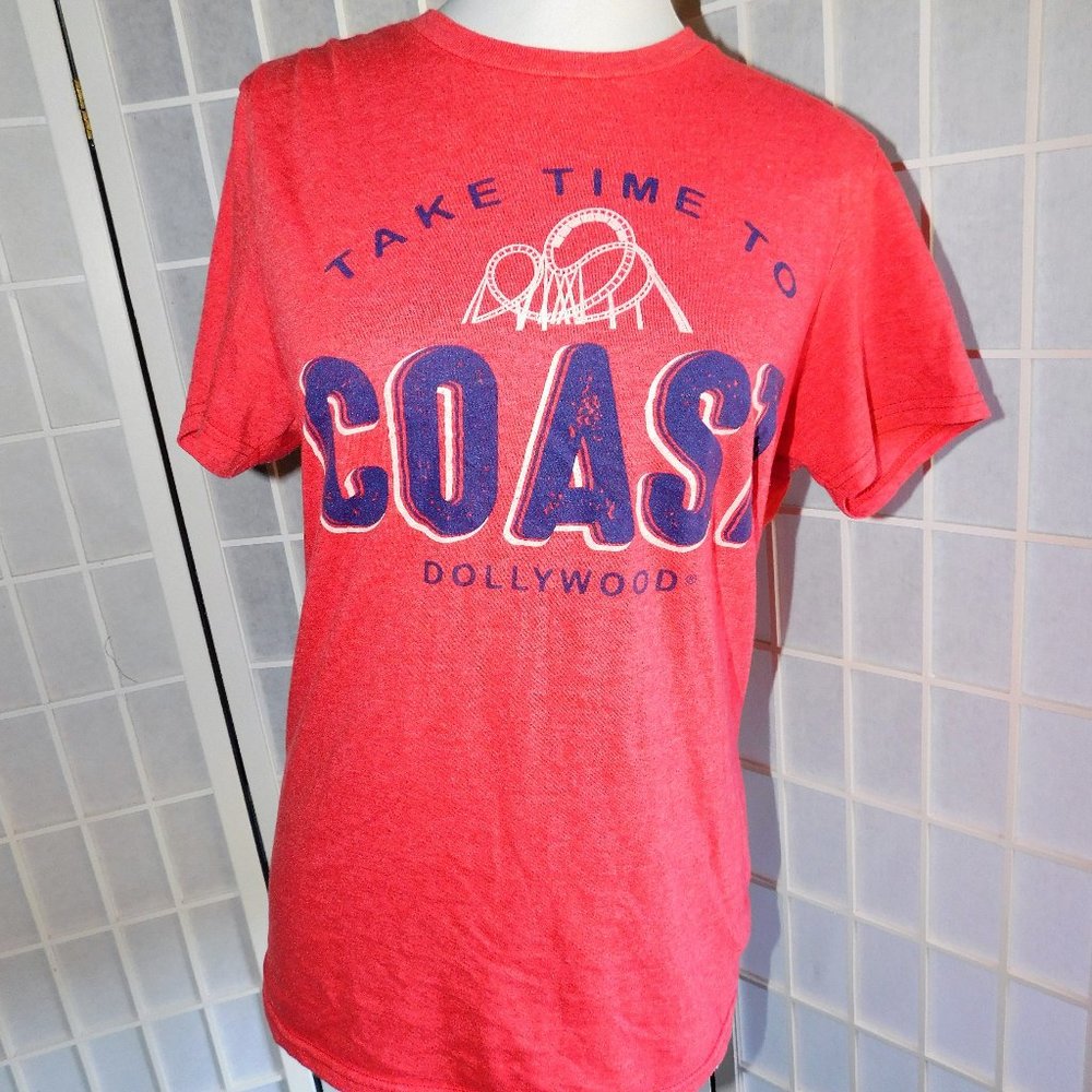 Dollywood Red Take Time To Coast Tee shirt, Super soft, Small